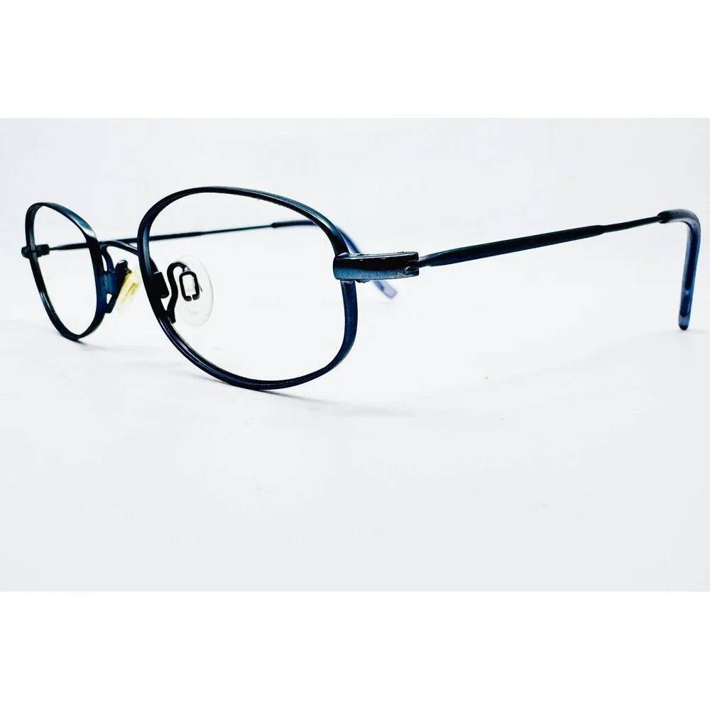 Flexon Eyeglasses Frames Unisex Slate Blue Oval Metal Marchon 46-18-130 36213